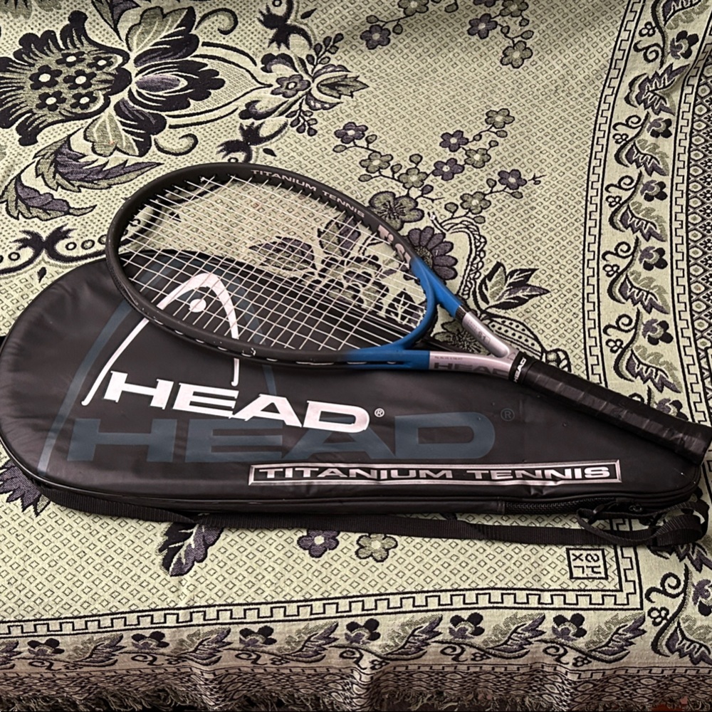 HEAD Blue and Black Tennis Racket with Cover